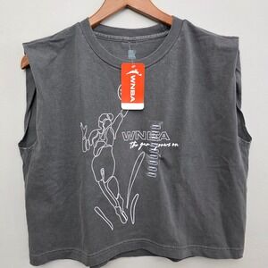 Round21 WNBA The Game Grows On Muscle Tank Top Grey Small NWT Womens Basketball